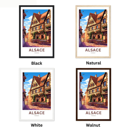 Alsace Travel Poster - Timbered Homes