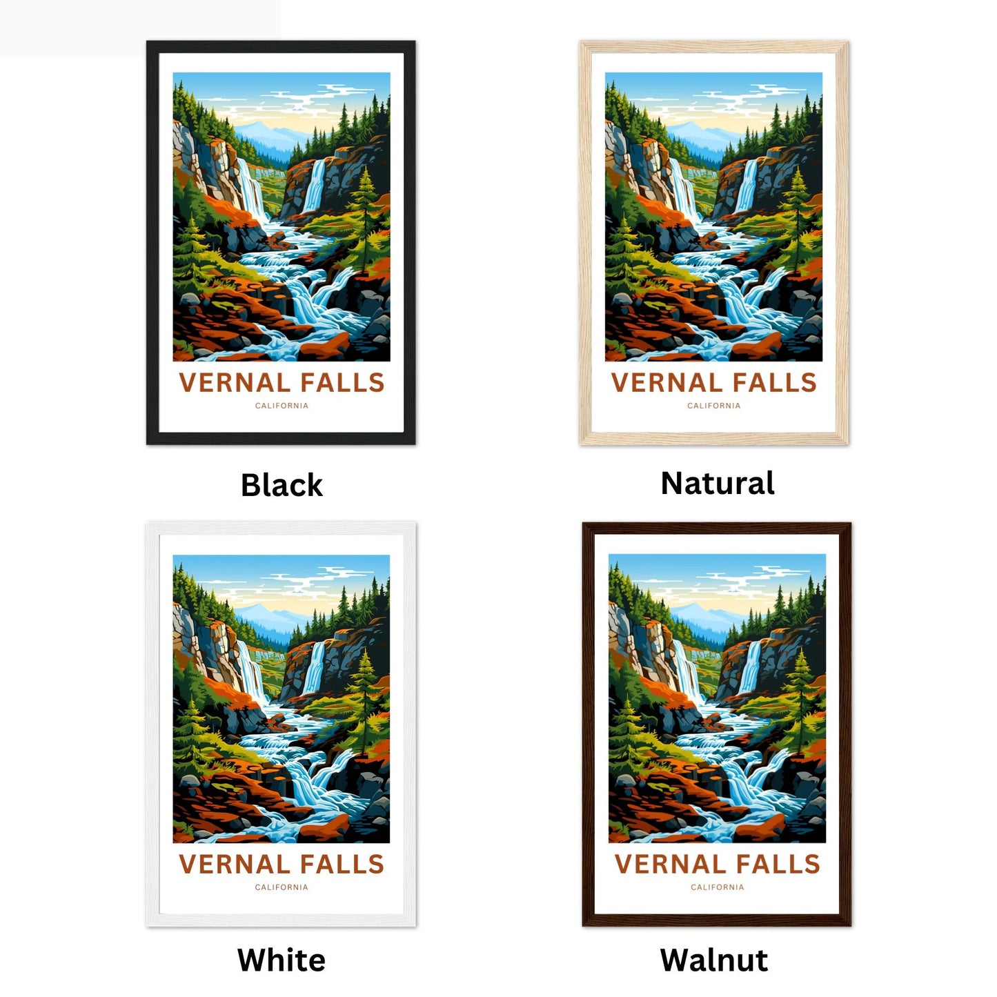 Vernal Falls Travel Poster