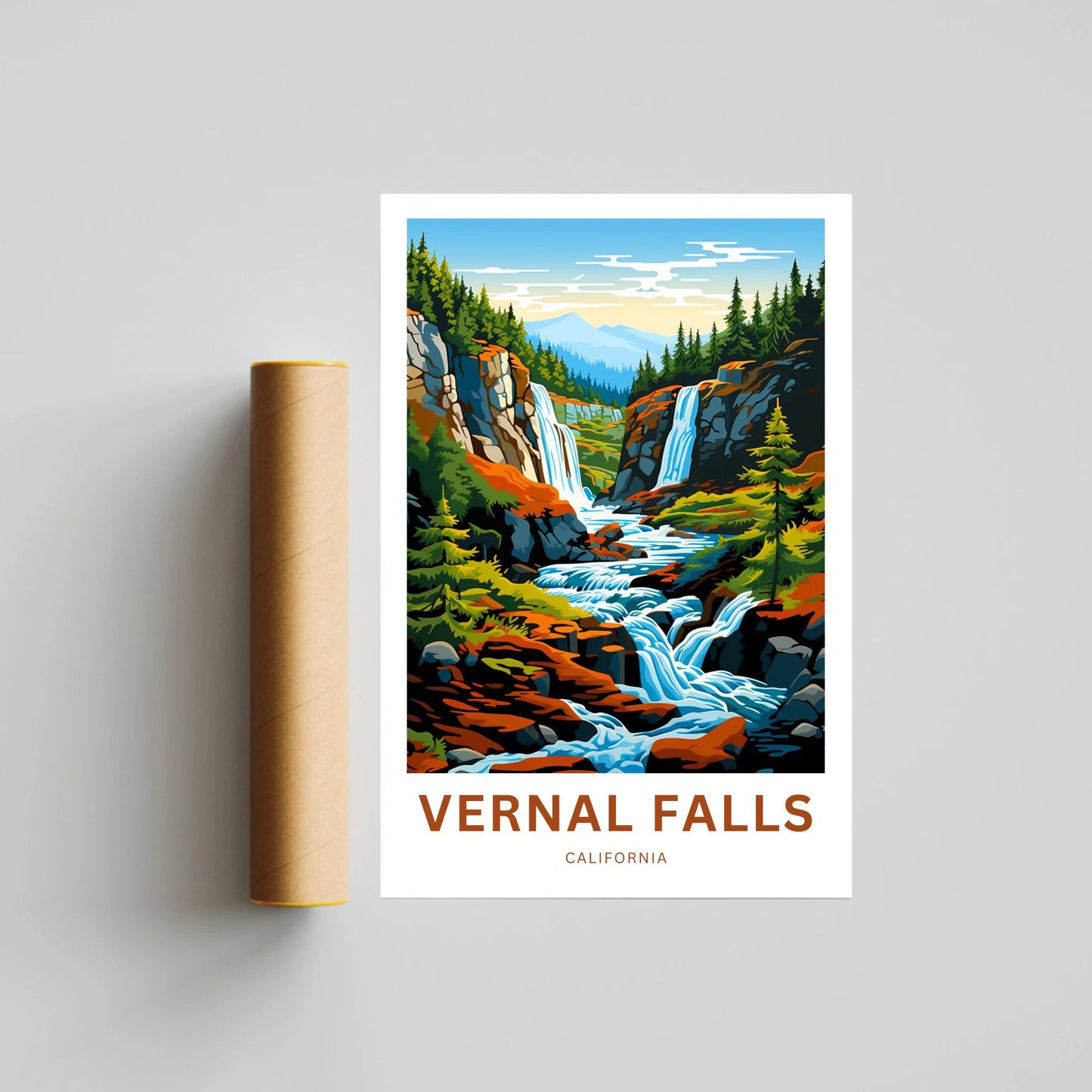 Vernal Falls Travel Poster