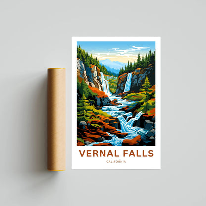 Vernal Falls Travel Poster