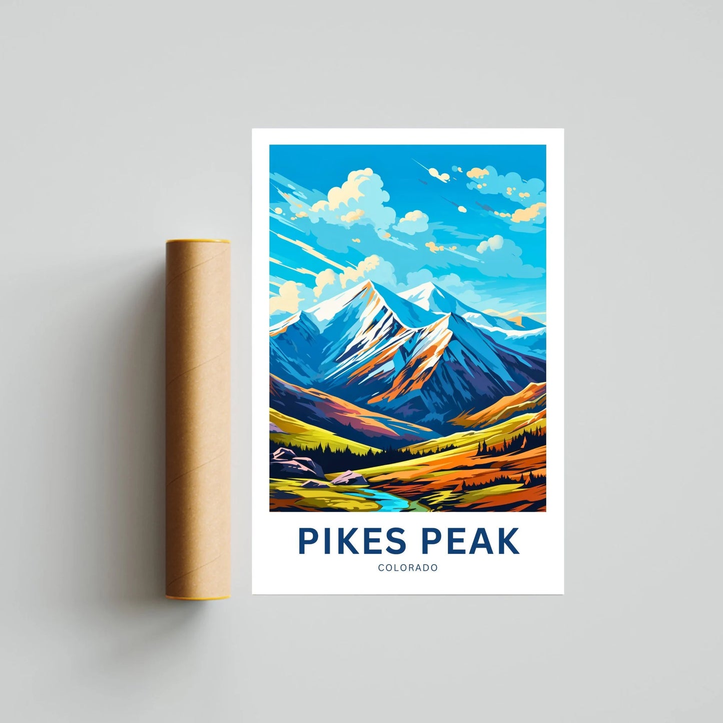 Pikes Peak Travel Poster