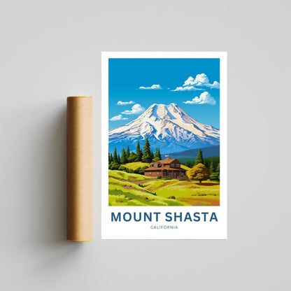 Mount Shasta Travel Poster