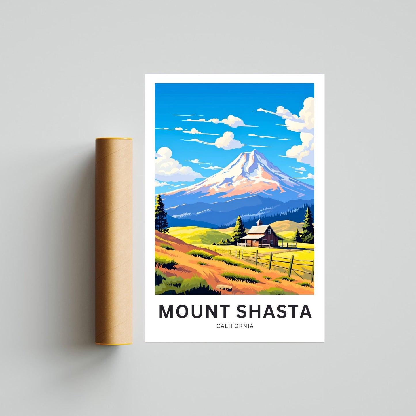 Mount Shasta Travel Poster