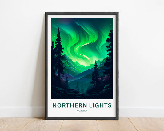 Northern Lights Travel Poster