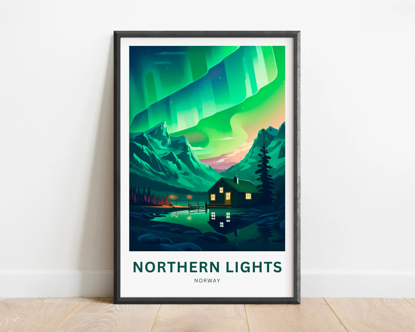 Northern Lights Travel Poster