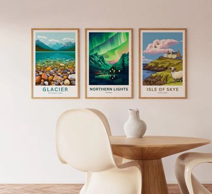 Northern Lights Travel Poster