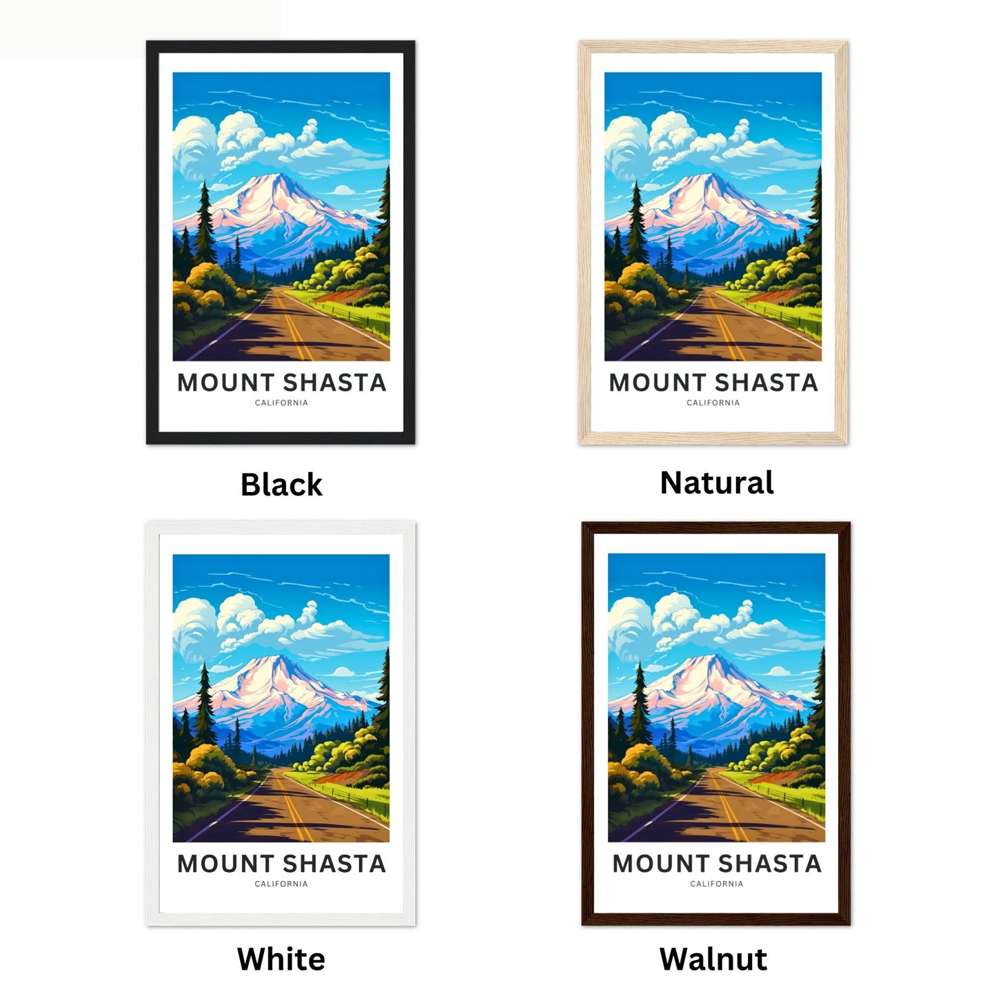 Mount Shasta Travel Poster