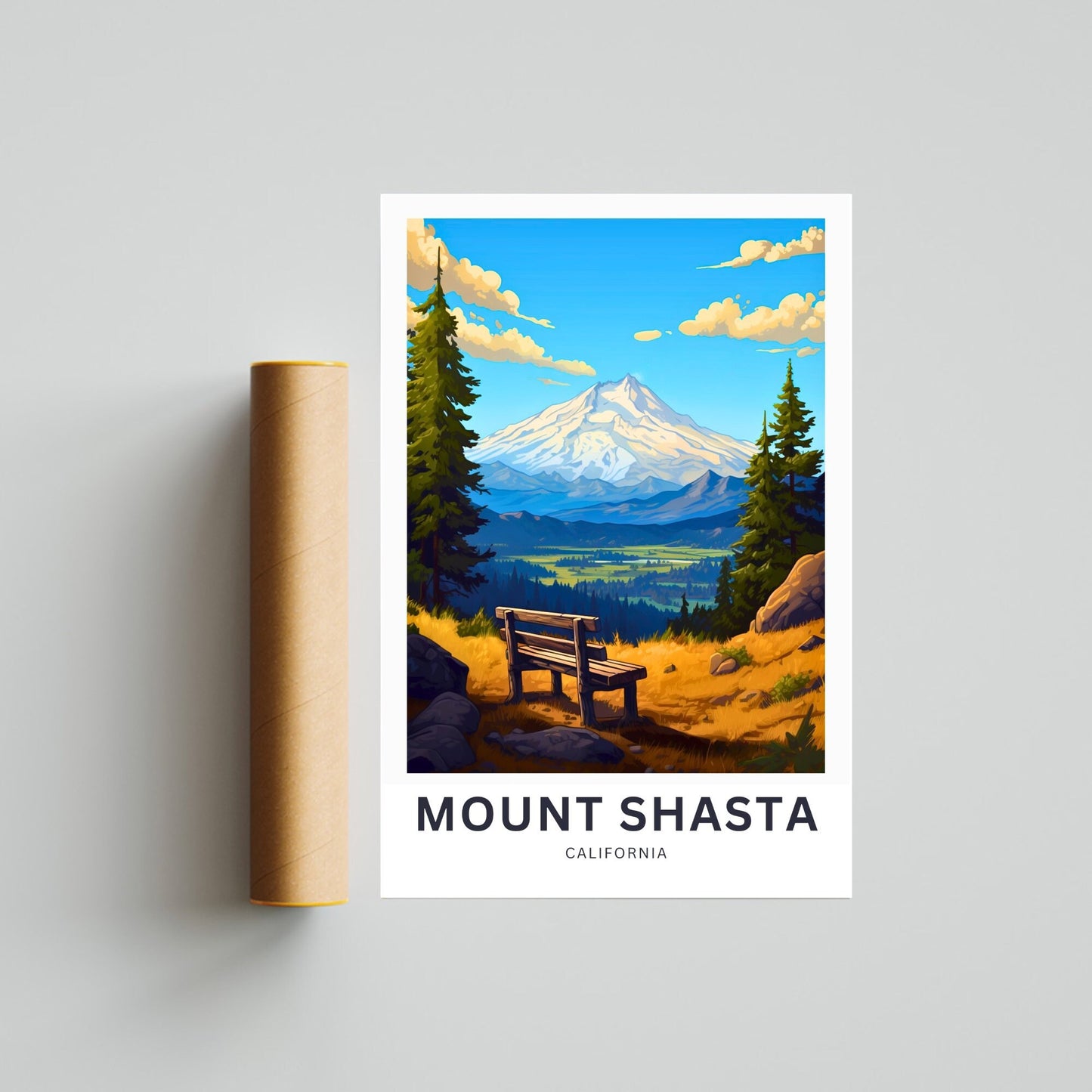 Mount Shasta Travel Poster