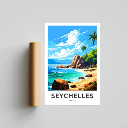 Seychelles Travel Poster