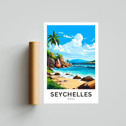 Seychelles Travel Poster