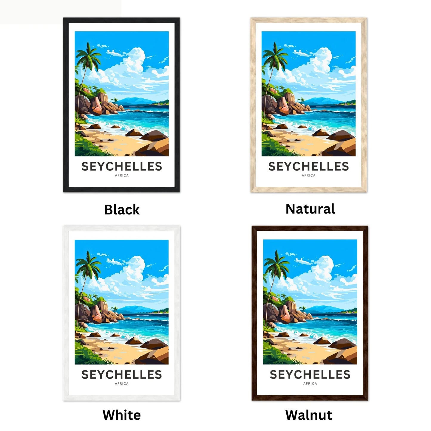 Seychelles Travel Poster