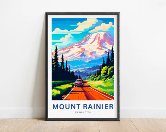 Mount Rainier Travel Poster