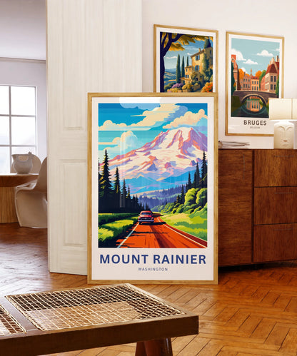 Mount Rainier Travel Poster