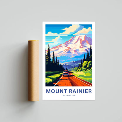 Mount Rainier Travel Poster