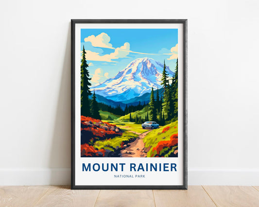 Mount Rainier Travel Poster