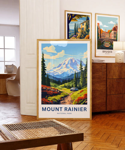 Mount Rainier Travel Poster