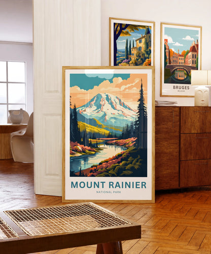 Mount Rainier Travel Poster