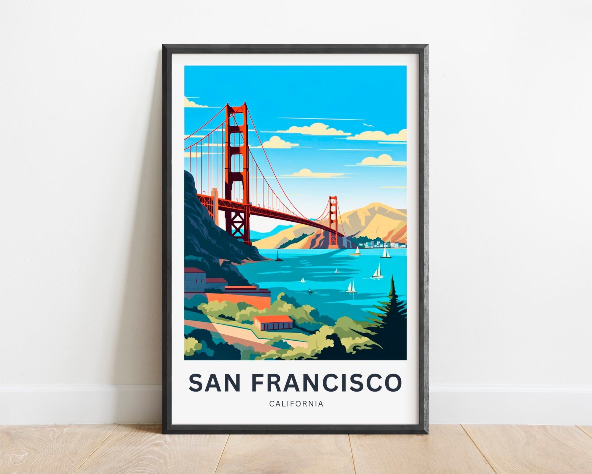 San Francisco Travel Print - San Francisco poster, California Wall Art, Framed present, Gift California Present - TravelTreasureCo