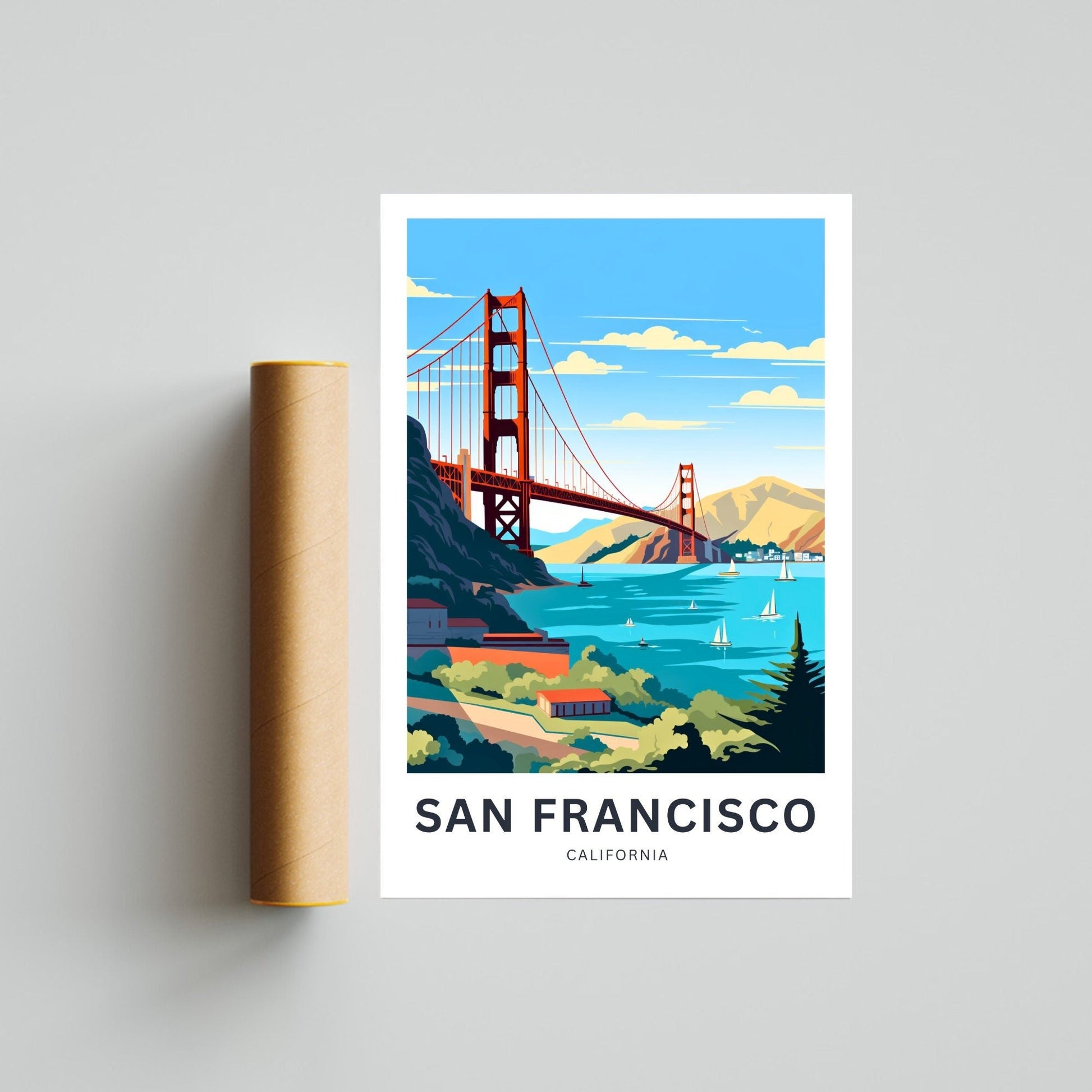 San Francisco Travel Print - San Francisco poster, California Wall Art, Framed present, Gift California Present - TravelTreasureCo