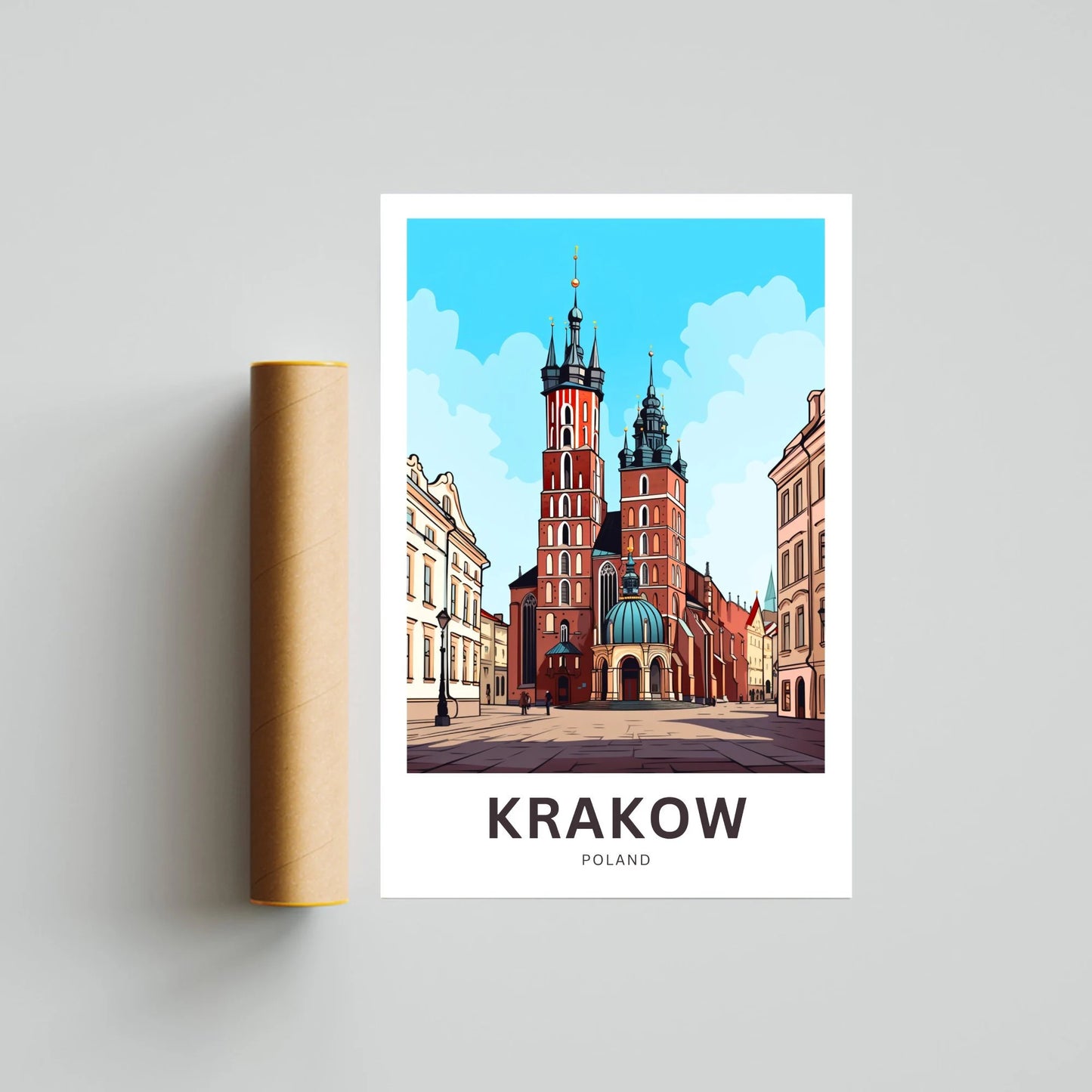 Krakow Travel Poster