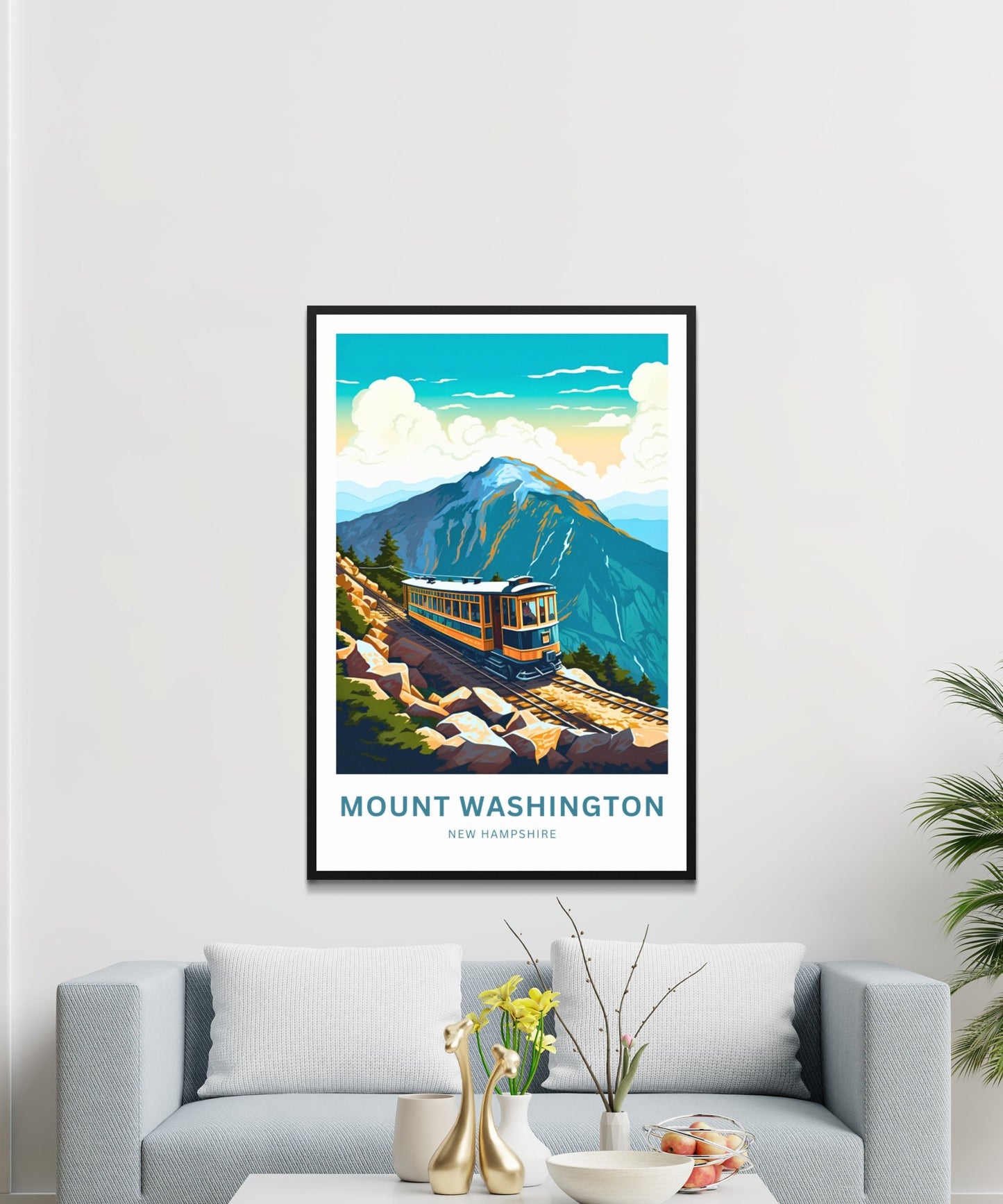 Mount Washington Travel Print - Mount Washington poster, New Hampshire Wall Art, Framed present, Gift New Hampshire Present - TravelTreasureCo