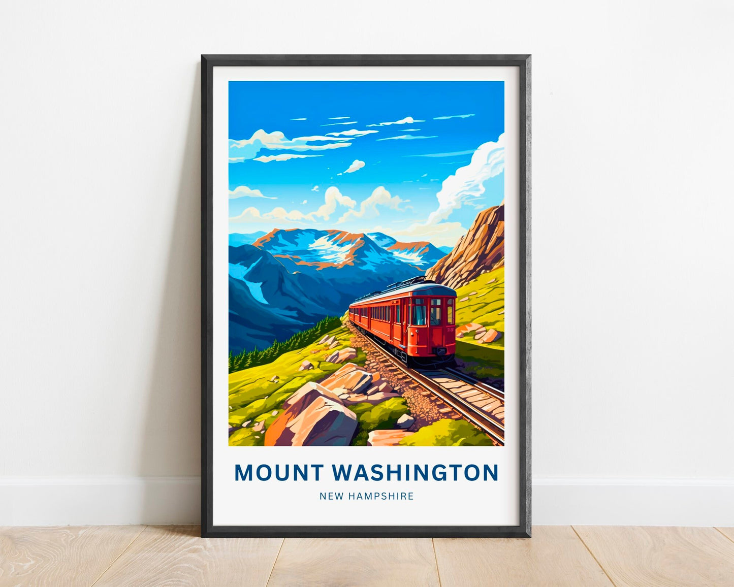 Mount Washington Travel Print - Mount Washington poster, New Hampshire Wall Art, Framed present, Gift New Hampshire Present - TravelTreasureCo