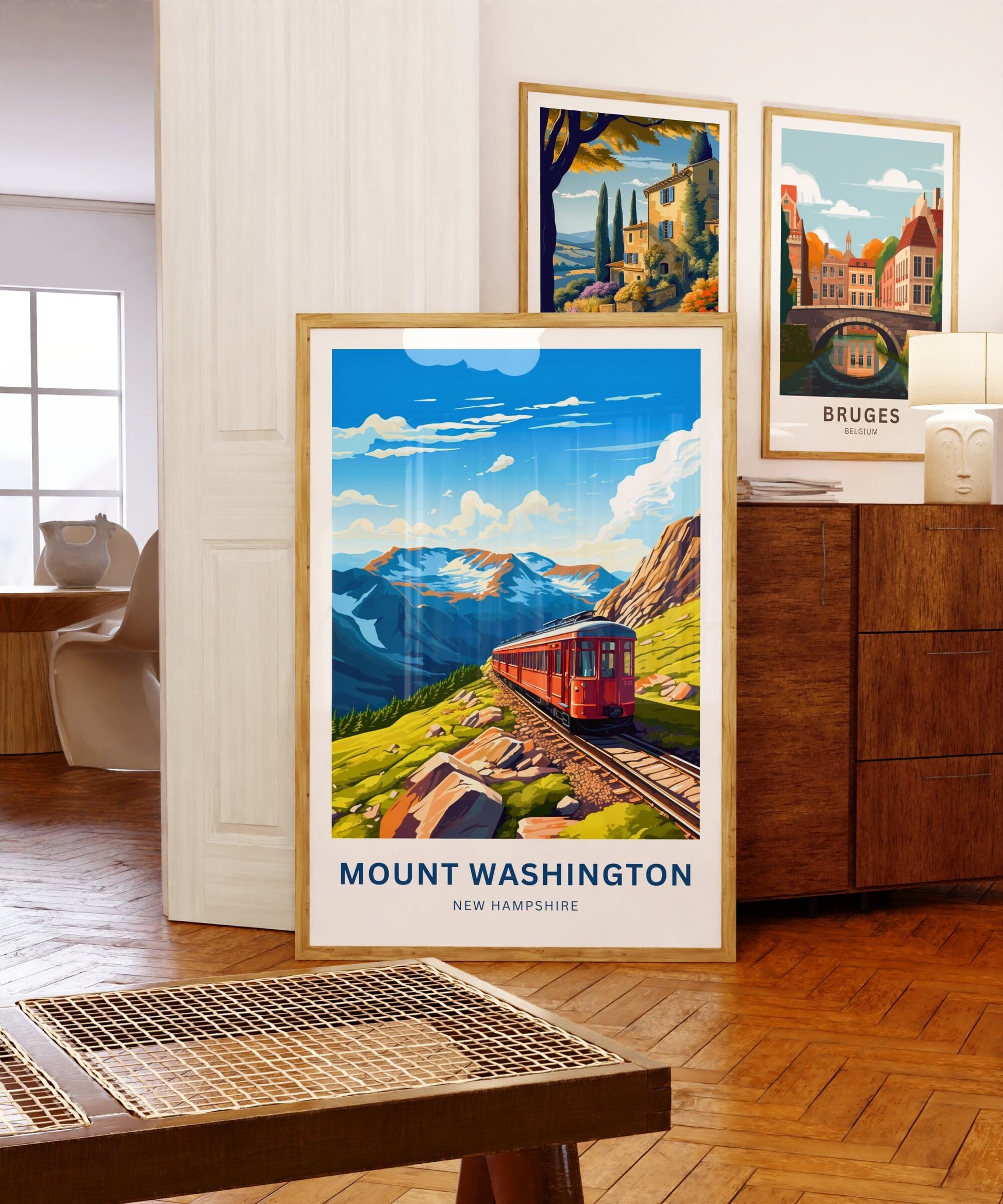 Mount Washington Travel Print - Mount Washington poster, New Hampshire Wall Art, Framed present, Gift New Hampshire Present - TravelTreasureCo