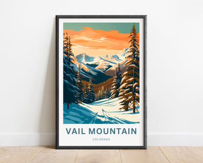 Vail Mountain Travel Print - Vail Mountain poster, Colorado Wall Art, Framed present, Gift Colorado Present - TravelTreasureCo