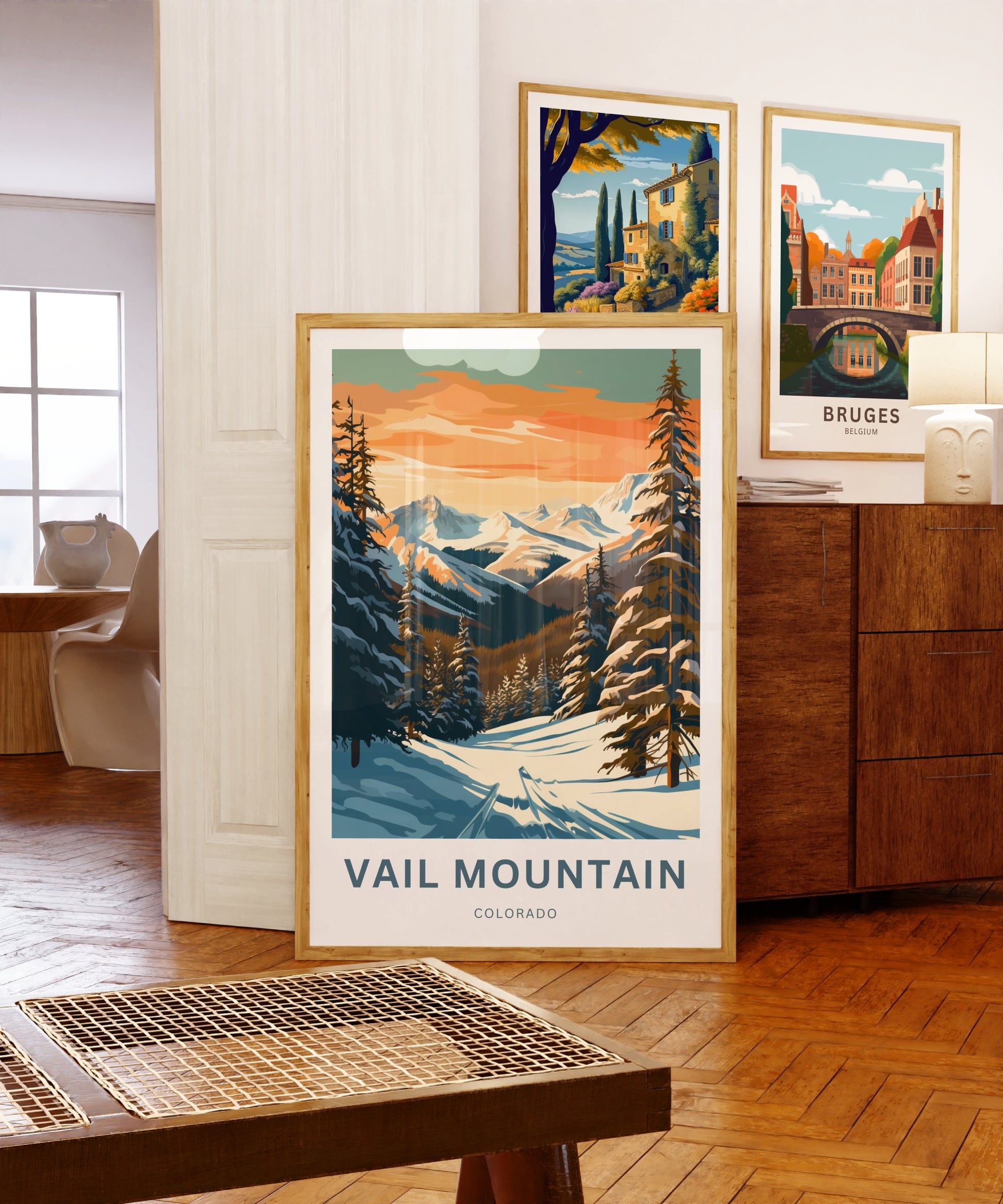 Vail Mountain Travel Print - Vail Mountain poster, Colorado Wall Art, Framed present, Gift Colorado Present - TravelTreasureCo