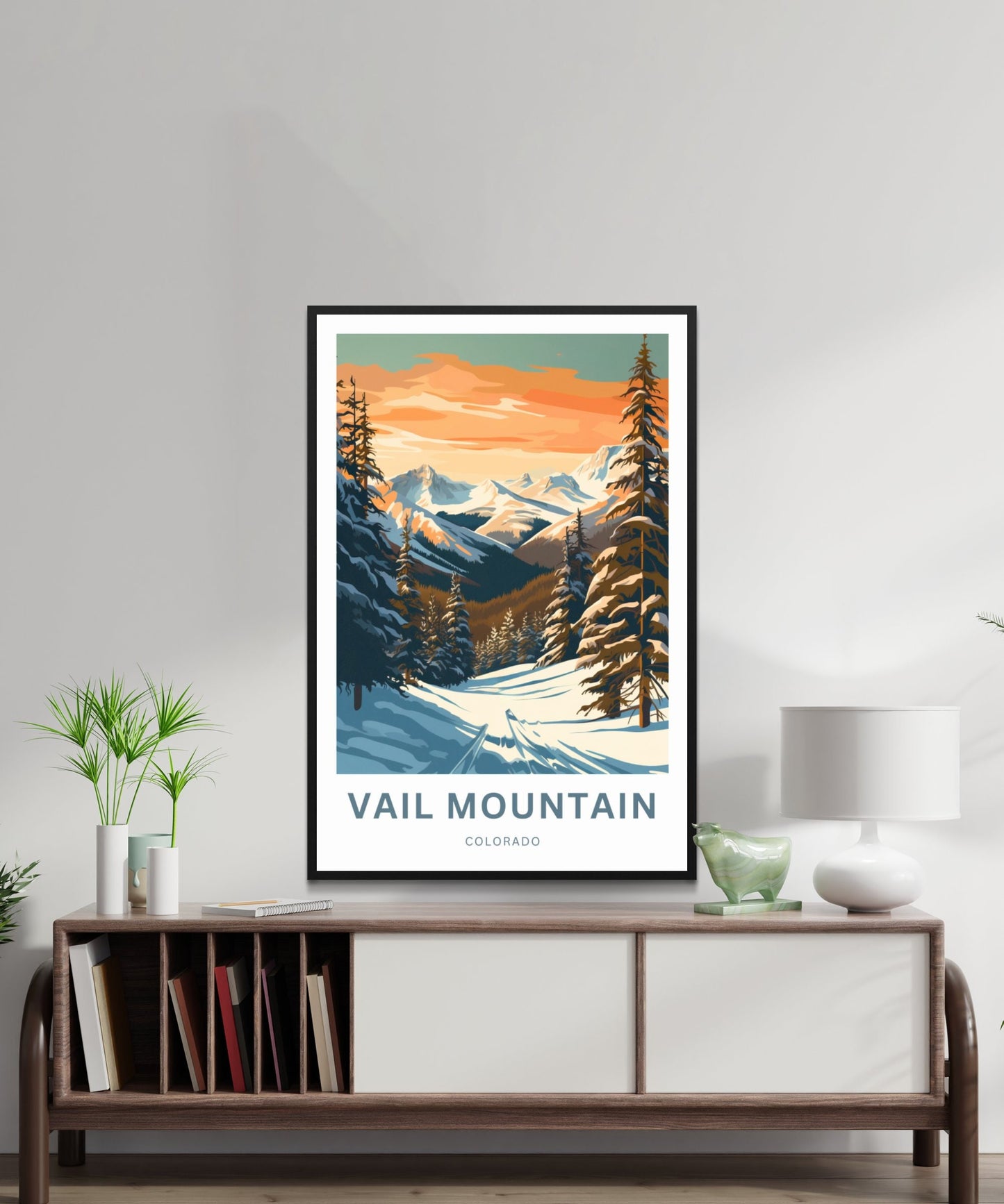 Vail Mountain Travel Print - Vail Mountain poster, Colorado Wall Art, Framed present, Gift Colorado Present - TravelTreasureCo