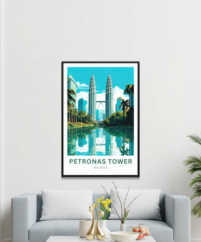 Petronas Tower Travel Poster