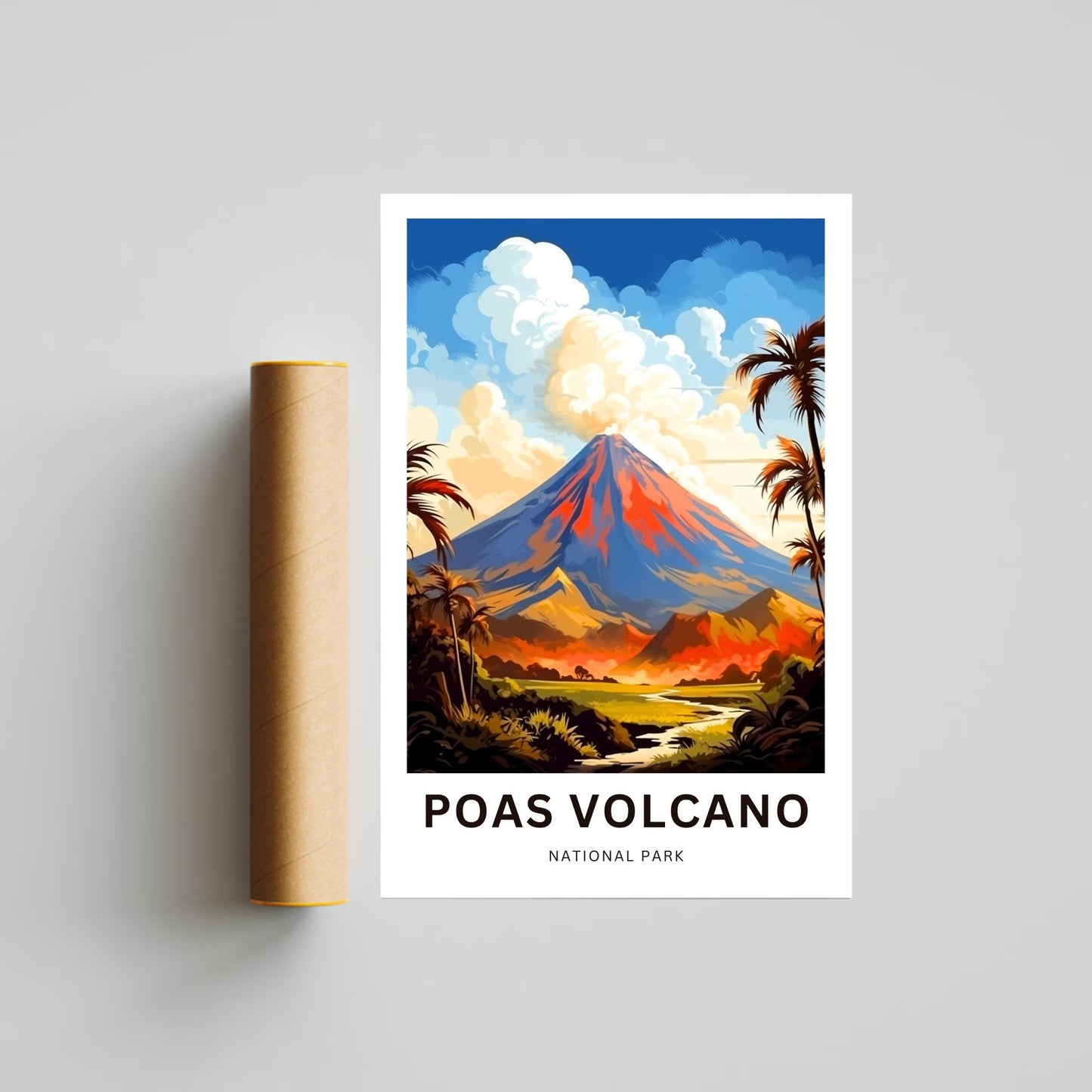 Poas Volcano Travel Poster