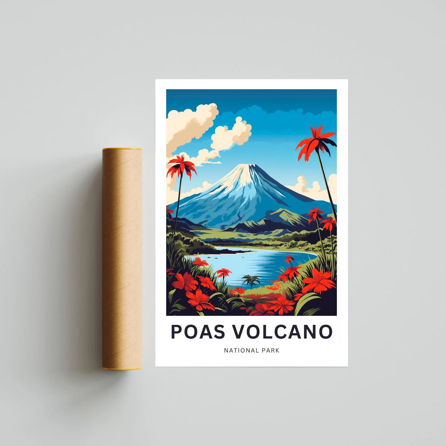 Poas Volcano Travel Poster