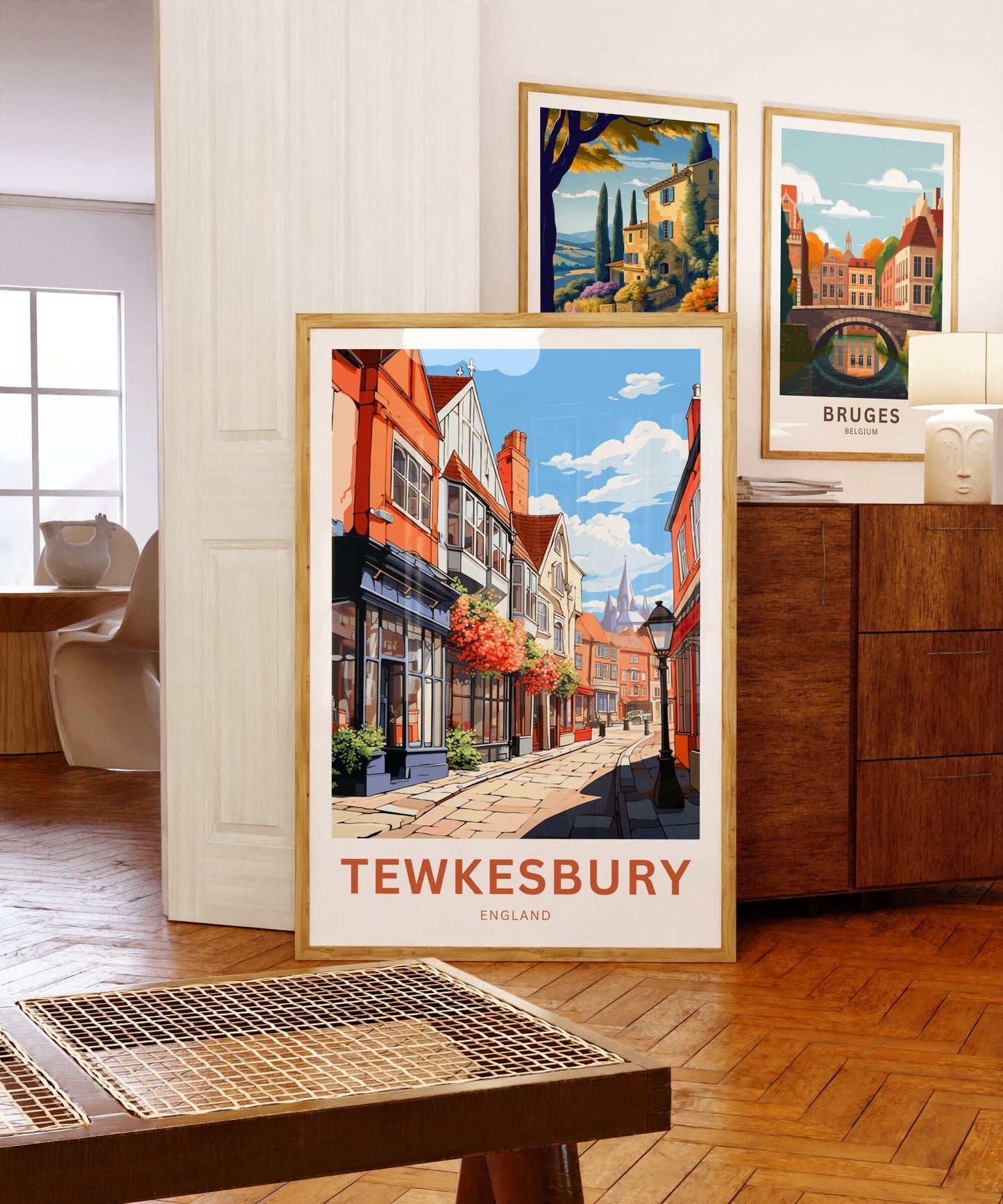 Tewkesbury Travel Print - Tewkesbury poster, England Wall Art, Framed present, Gift England Present - TravelTreasureCo