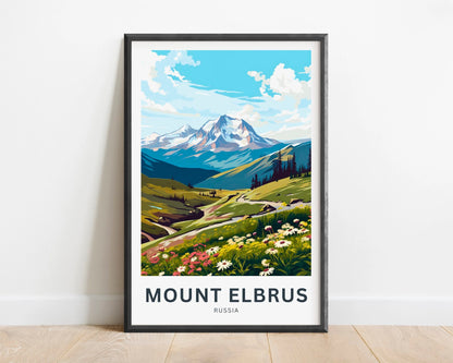 Mount Elbrus Travel Poster