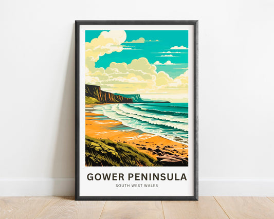 Gower Peninsula Travel Poster