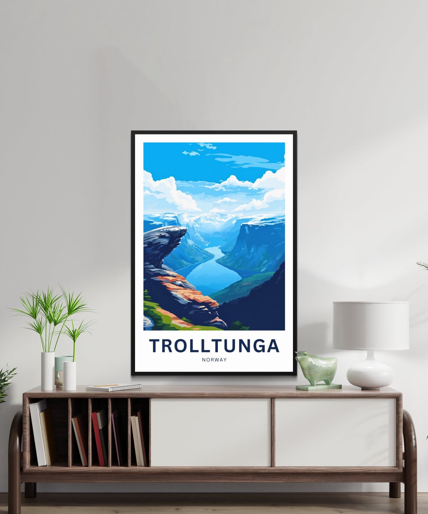 Trolltunga Travel Print - Trolltunga poster, Norway Wall Art, Framed present, Gift Norway Present - TravelTreasureCo