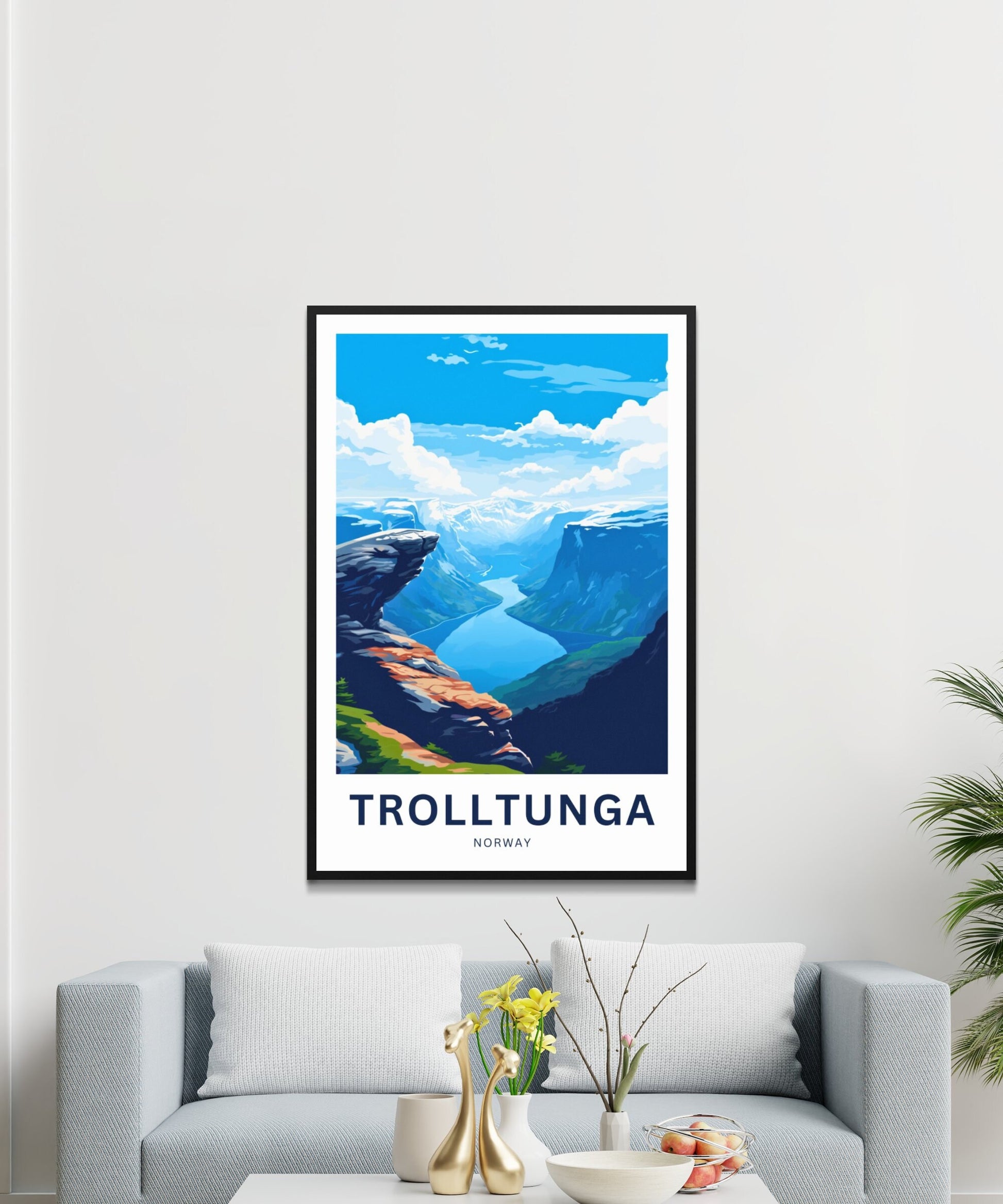 Trolltunga Travel Print - Trolltunga poster, Norway Wall Art, Framed present, Gift Norway Present - TravelTreasureCo