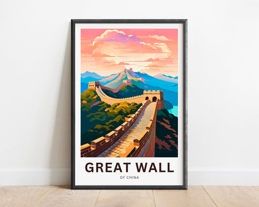 Great Wall of China Travel Poster