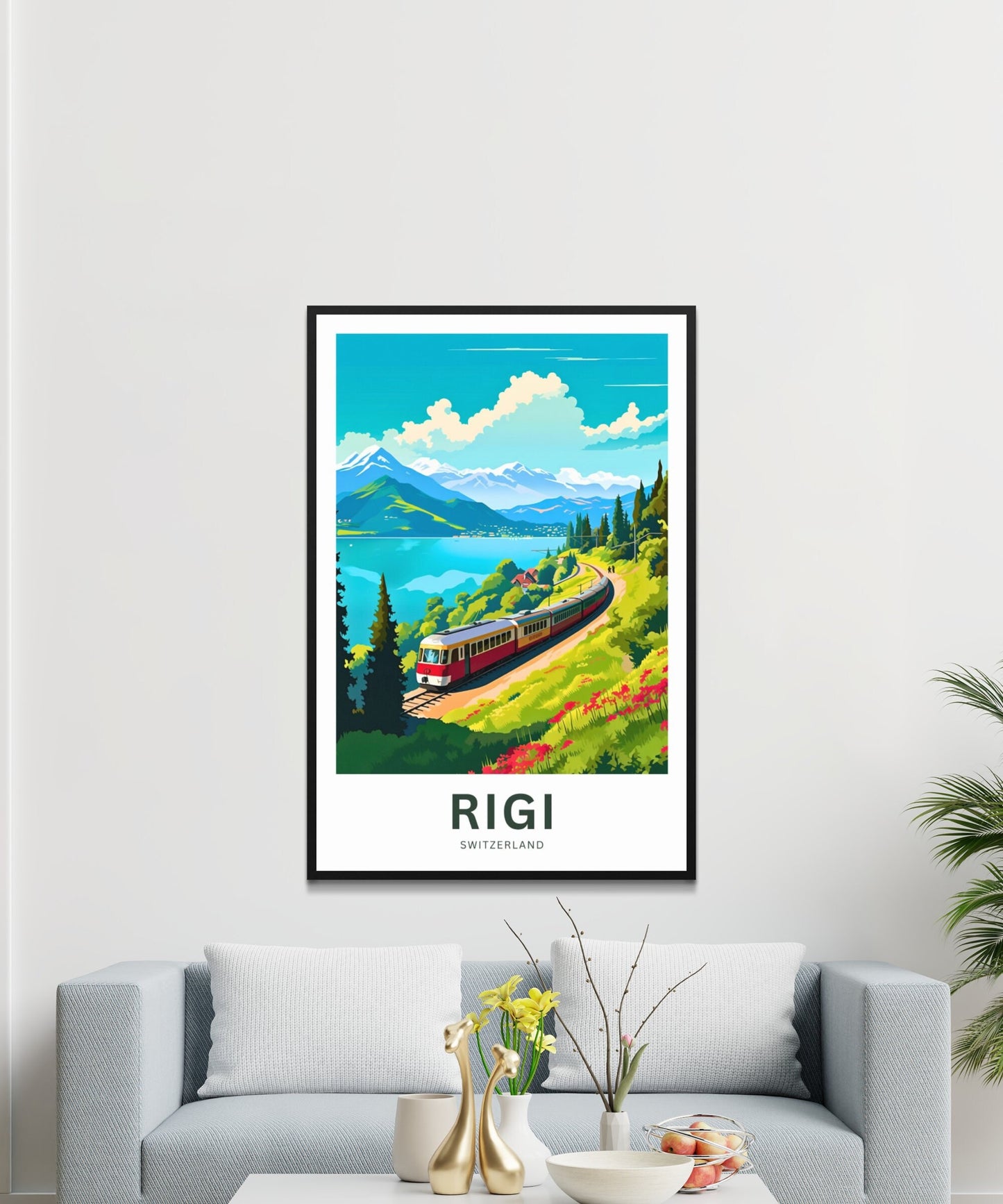 Rigi Travel Print - Rigi poster, Switzerland Wall Art, Framed present, Gift Switzerland Present, Queen of the Mountains - TravelTreasureCo