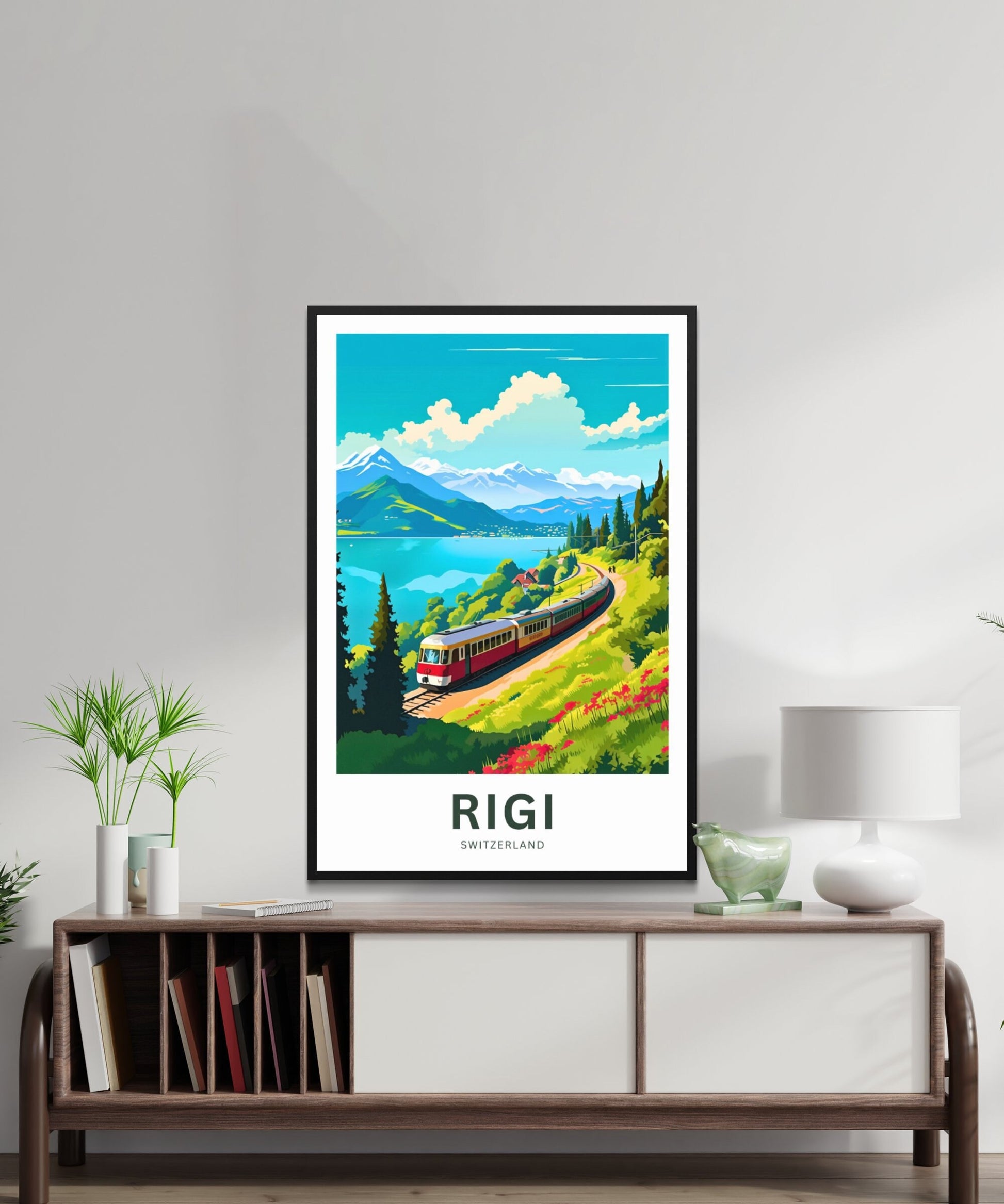 Rigi Travel Print - Rigi poster, Switzerland Wall Art, Framed present, Gift Switzerland Present, Queen of the Mountains - TravelTreasureCo