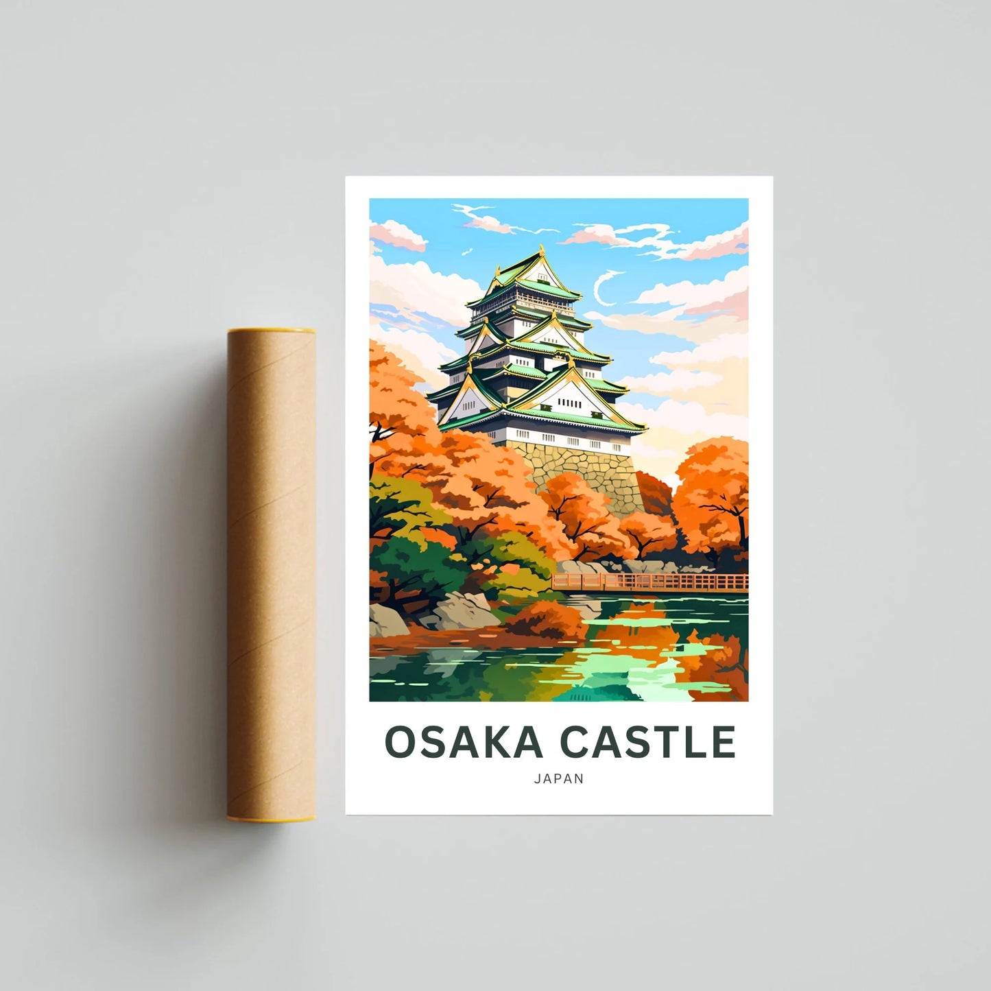 Osaka Castle Travel Poster