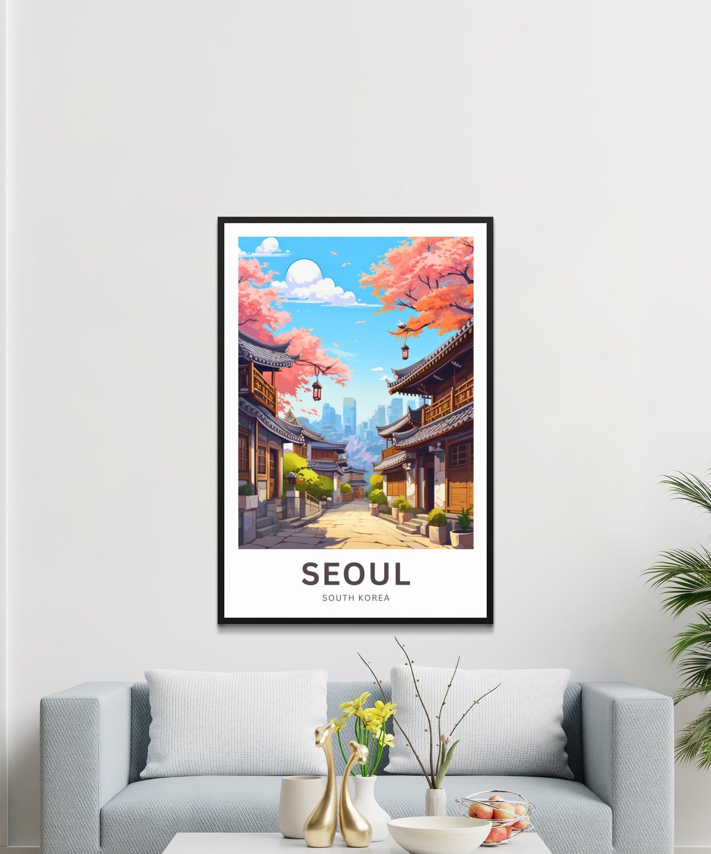 Seoul Travel Print - Seoul poster, South Korea Wall Art, Framed present, Gift South Korea Present - TravelTreasureCo