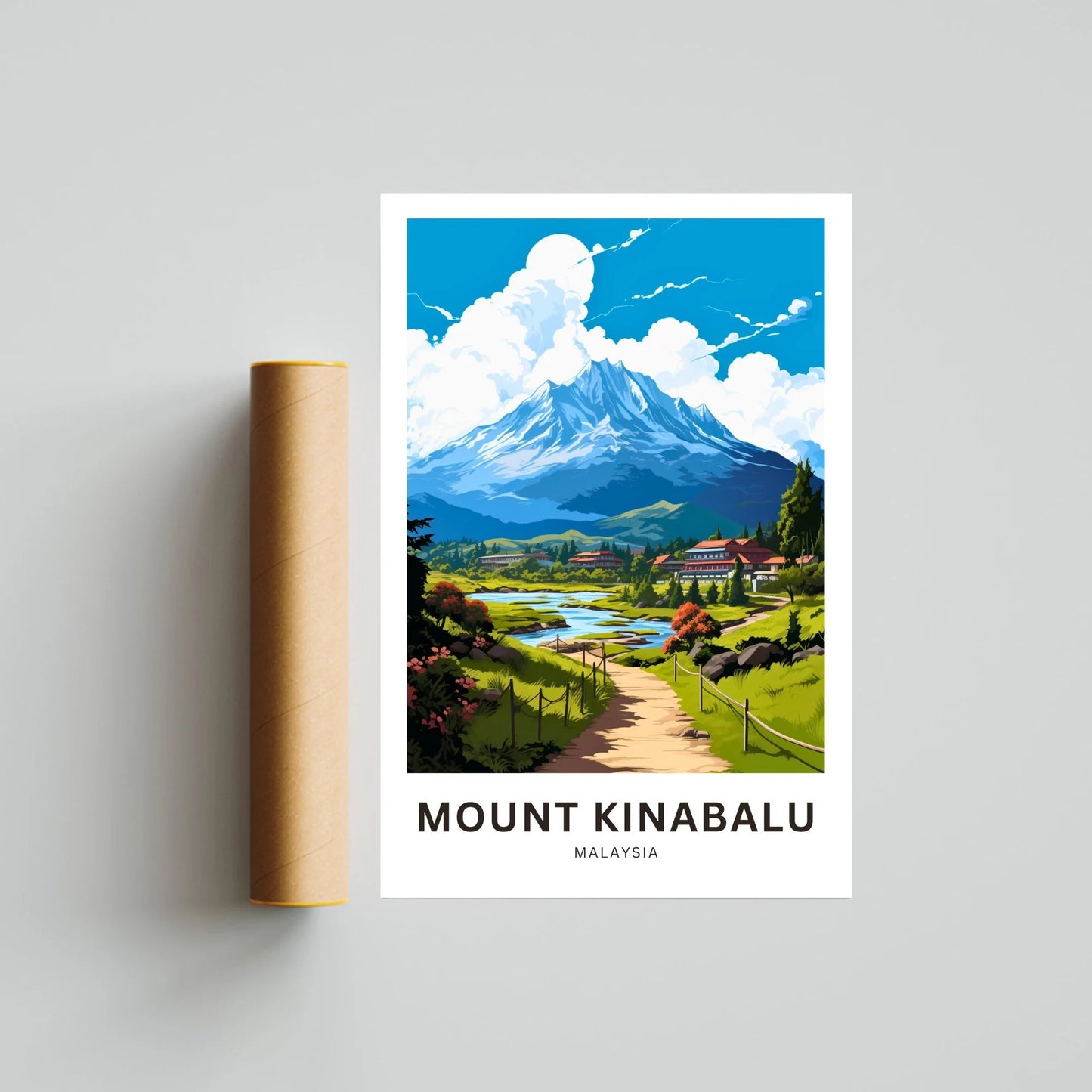 Mount Kinabalu Travel Poster