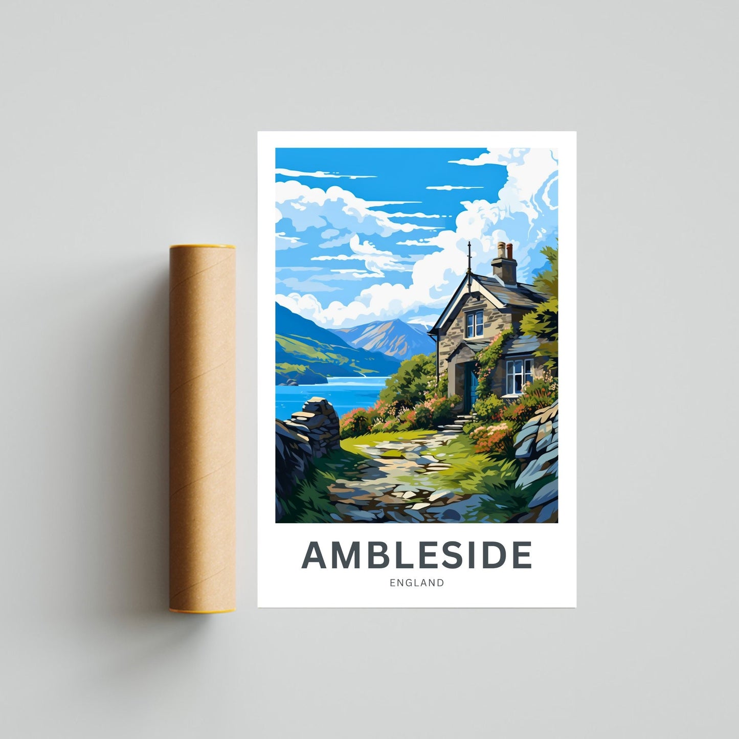 Ambleside Travel Poster - Serene Landscapes