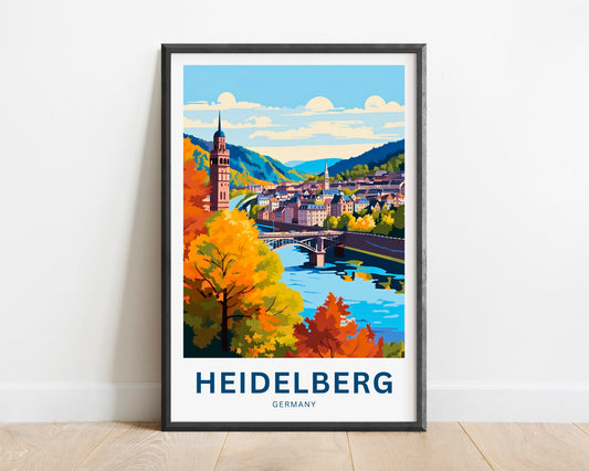 Heidelberg Bridge Travel Poster