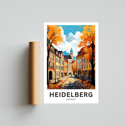 Heidelberg Bridge Travel Poster