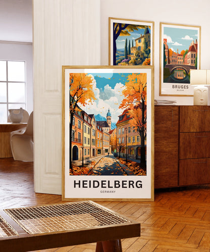 Heidelberg Bridge Travel Poster
