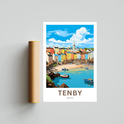 Tenby Travel Poster