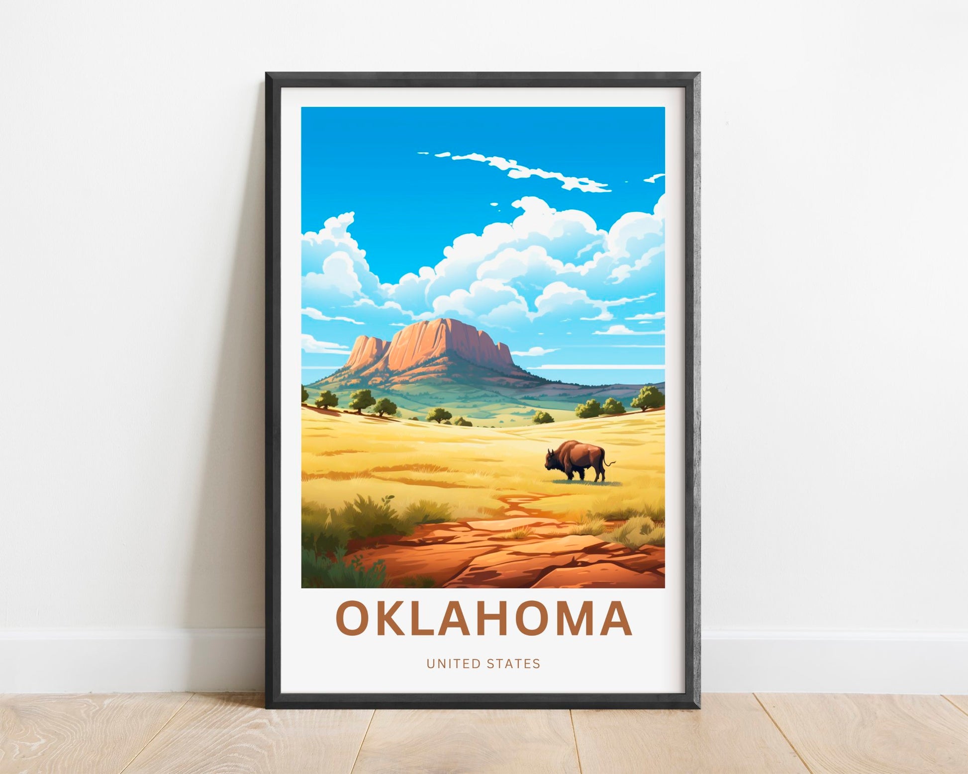 Oklahoma Travel Print - Oklahoma poster, United States Wall Art, Framed present, Gift United States Present - TravelTreasureCo